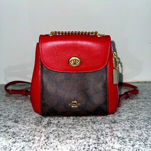 Coach convertible mini backpack in signature canvas